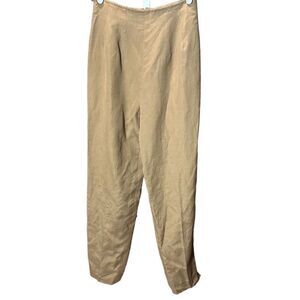 Donna Morgan vintage linen blend women’s light brown tan high rise zip closure p
